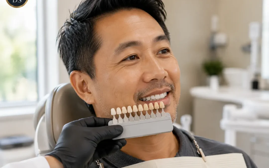 dental bonding vs veneers shade matching at a dentist in Boynton Beach